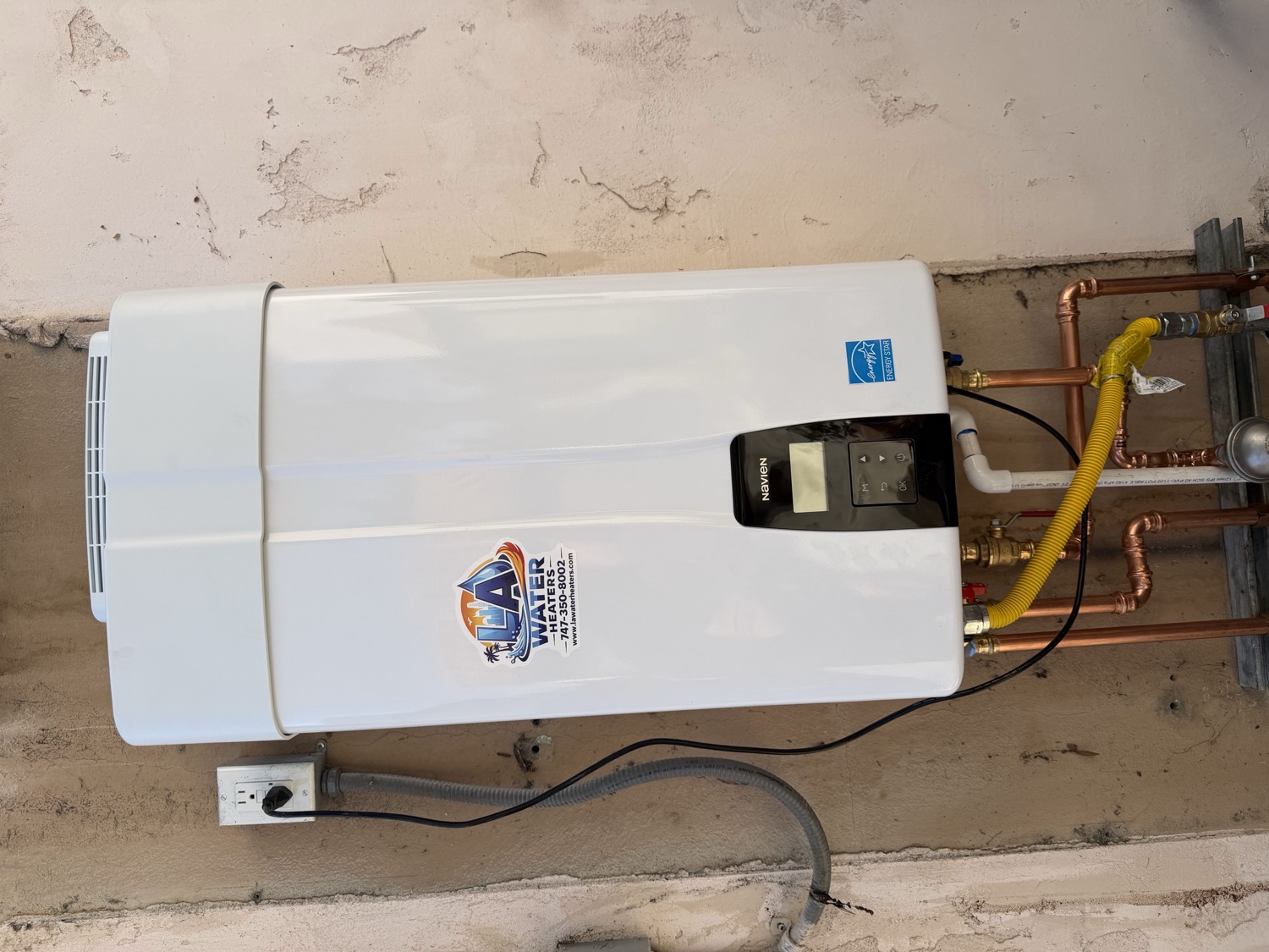 Finished tankless water heater installed by LA Water Heaters in Los Angeles